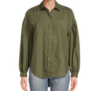 Rails Janae Shirt Olive Green long sleeve shirt size M